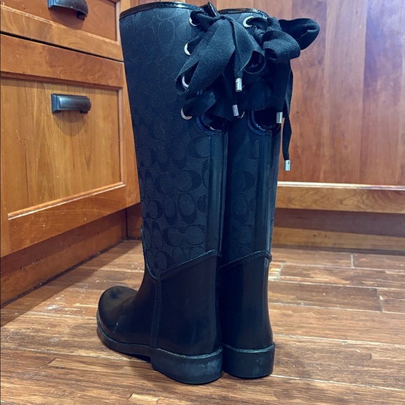 Coach Tristee Black Rain Boots Size 7M - Picture 14 of 15